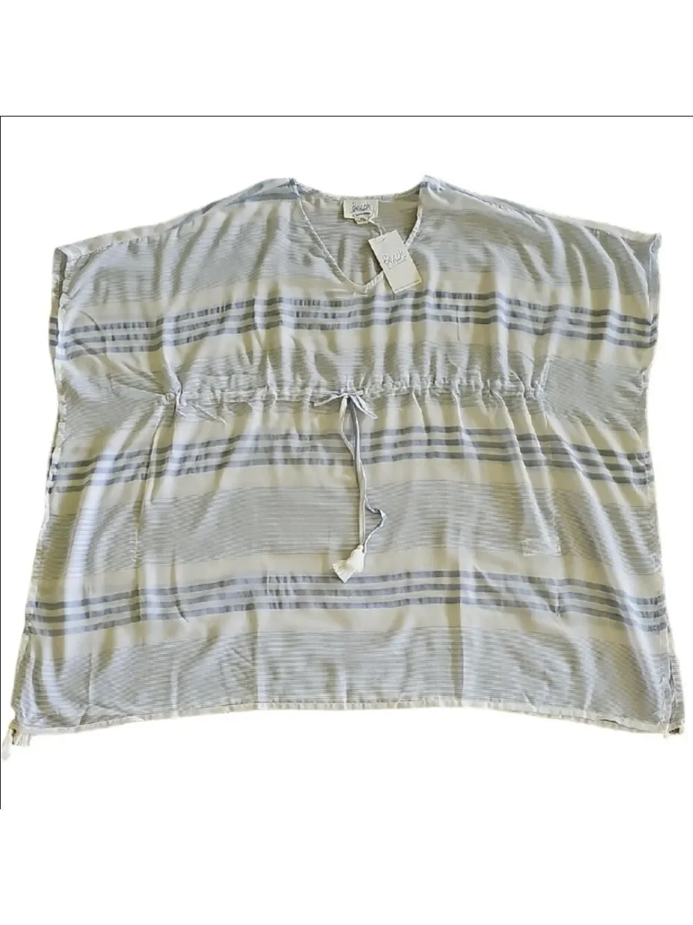 Beachlunchlounge Blue and White Striped Oversized Shirt